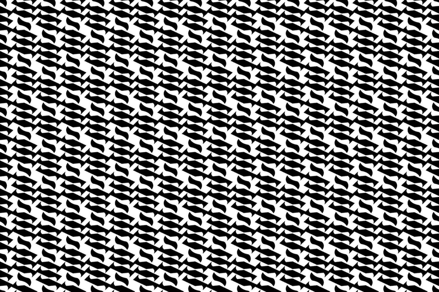 Abstract seamless mosaic pattern with repeating elements. Black and white monochrome textured pattern with geometric elements vector