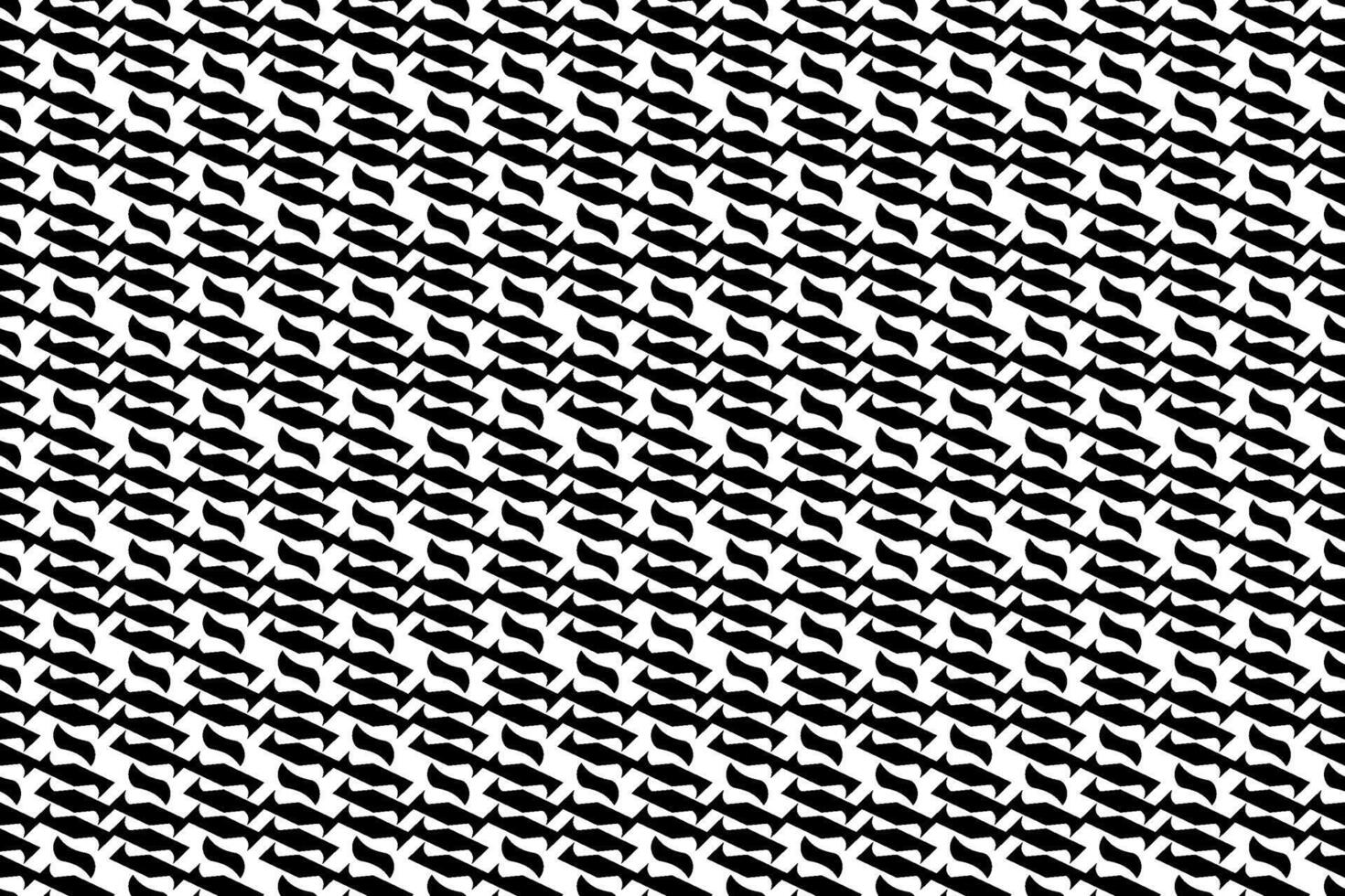 Abstract seamless mosaic pattern with repeating elements. Black and white monochrome textured pattern with geometric elements vector