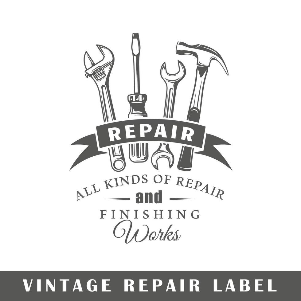 Repair label isolated on white background vector