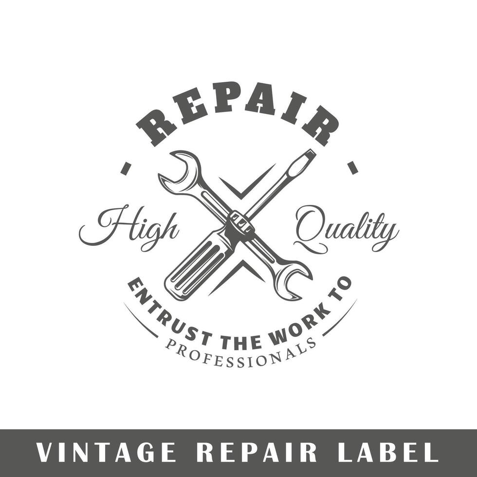 Repair label isolated on white background vector