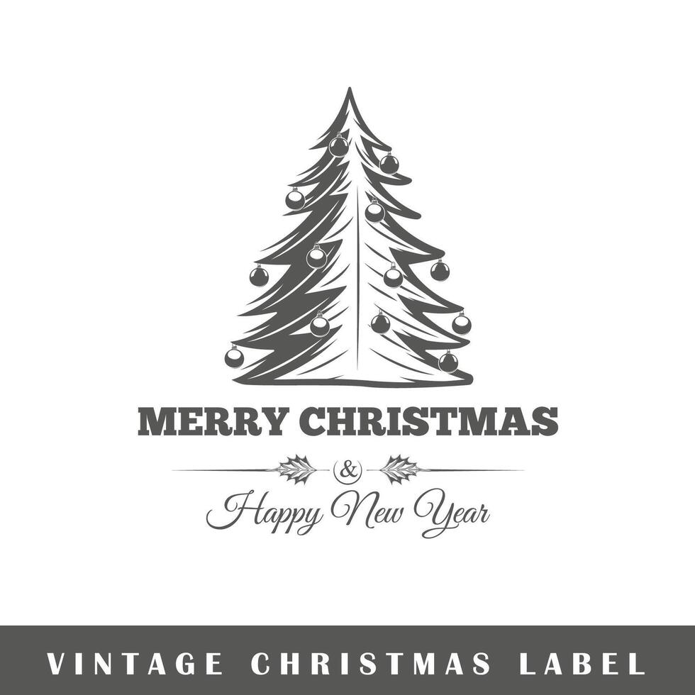 Christmas label isolated on white background vector