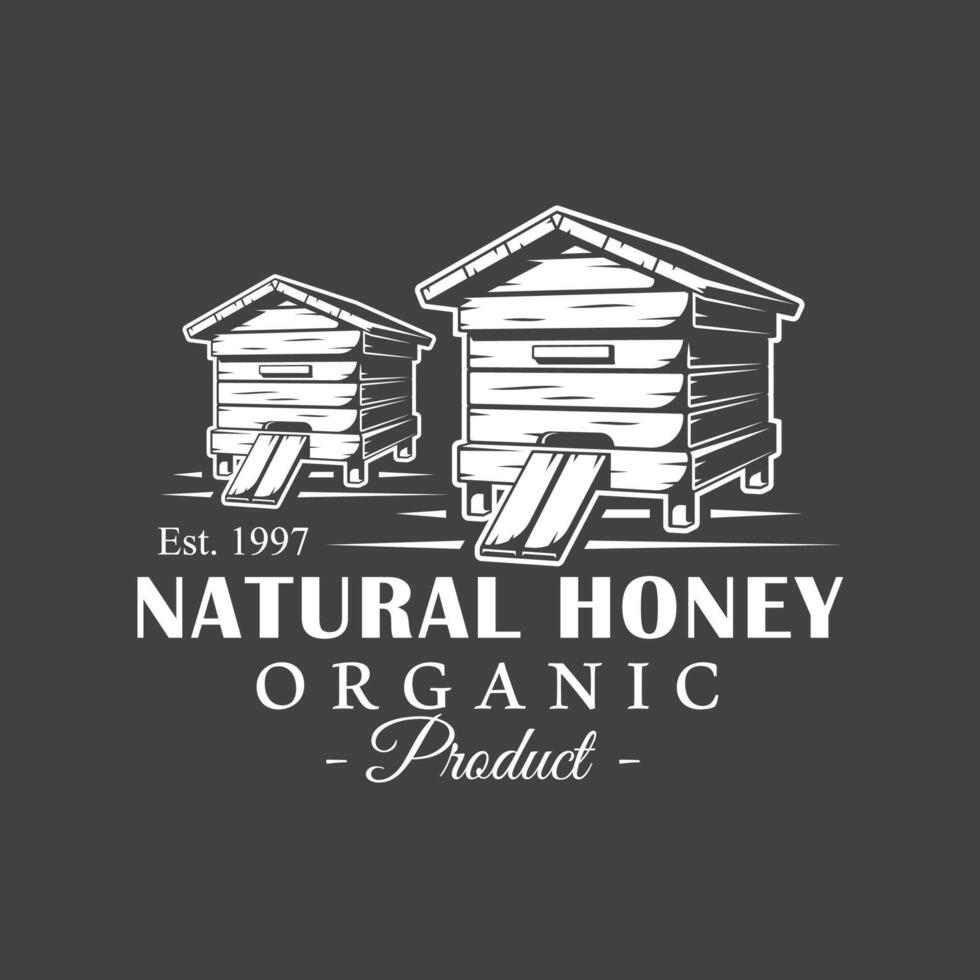 Vintage honey label vector