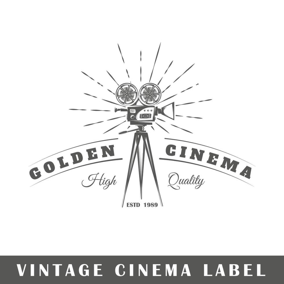 Cinema label isolated on white background vector