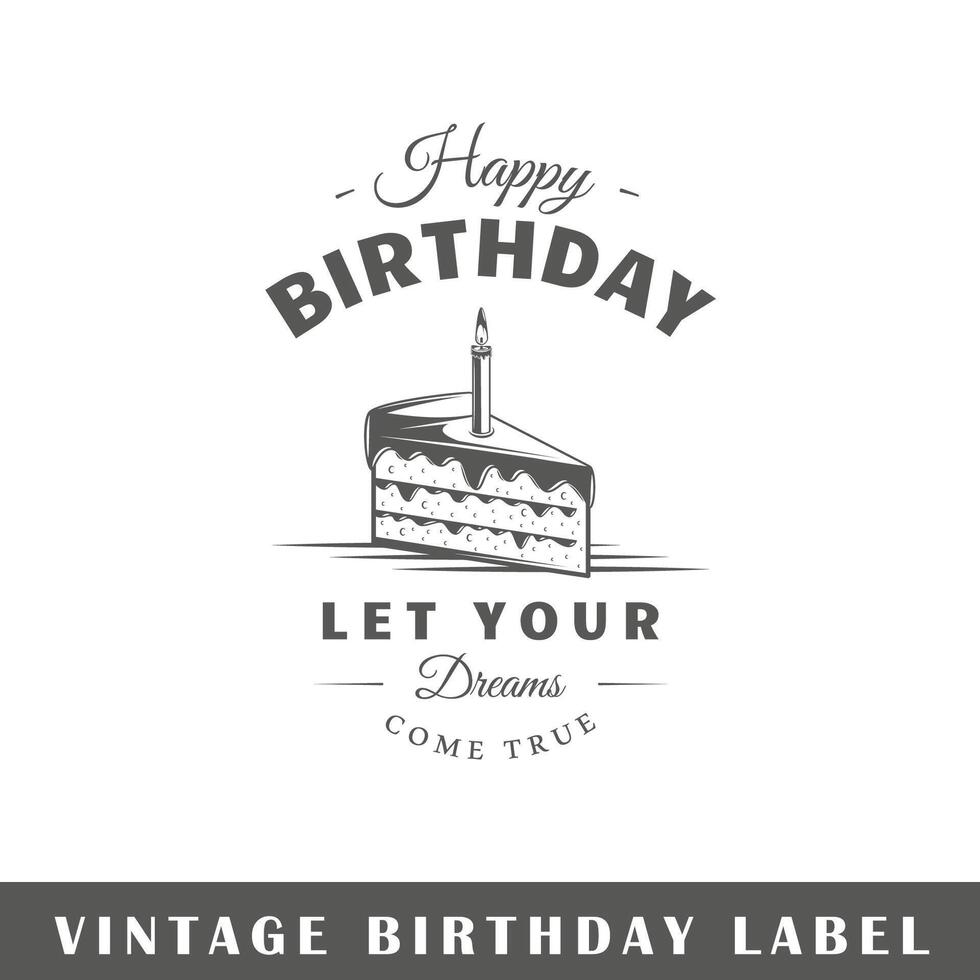 Birthday label isolated on white background vector