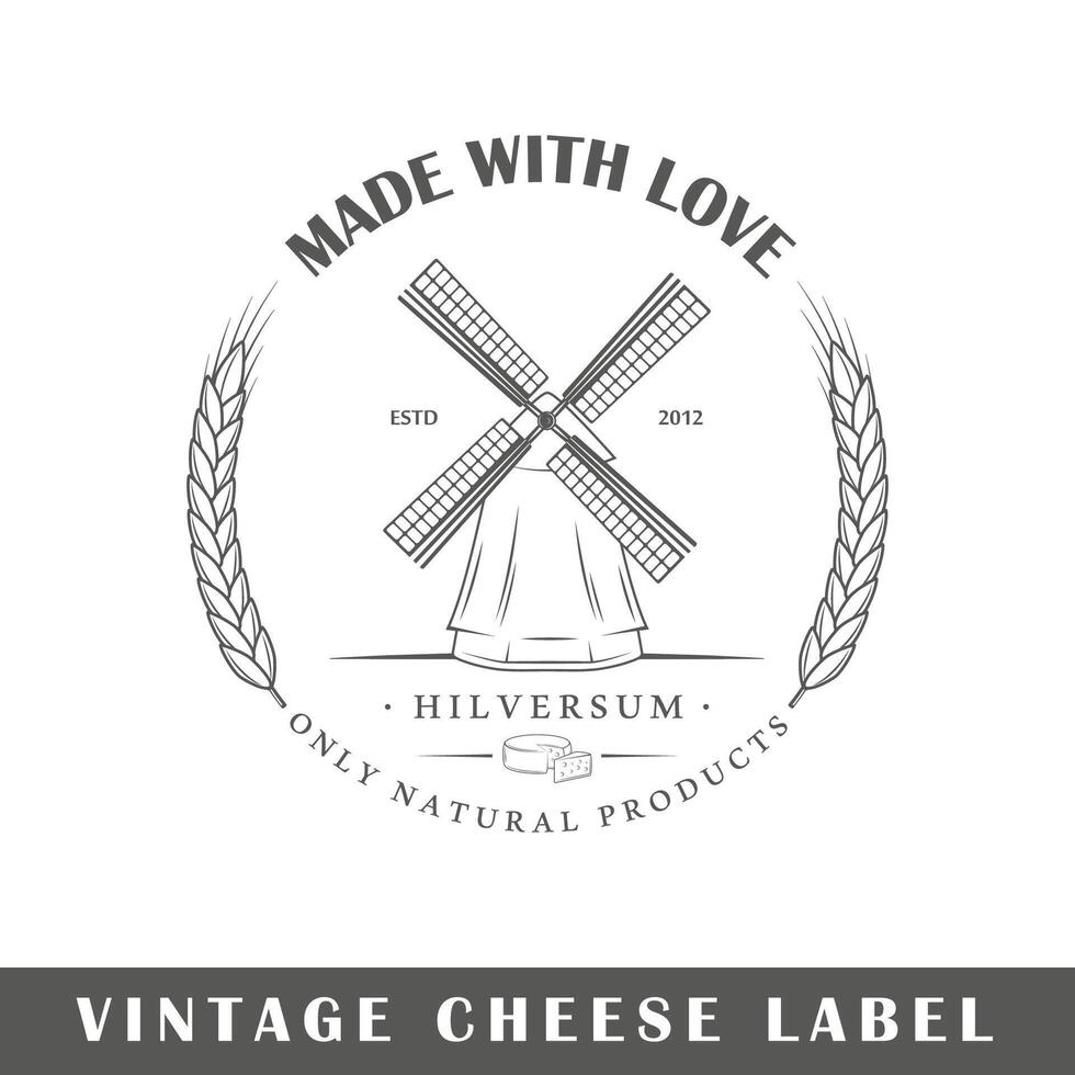 Cheese label isolated on white background vector