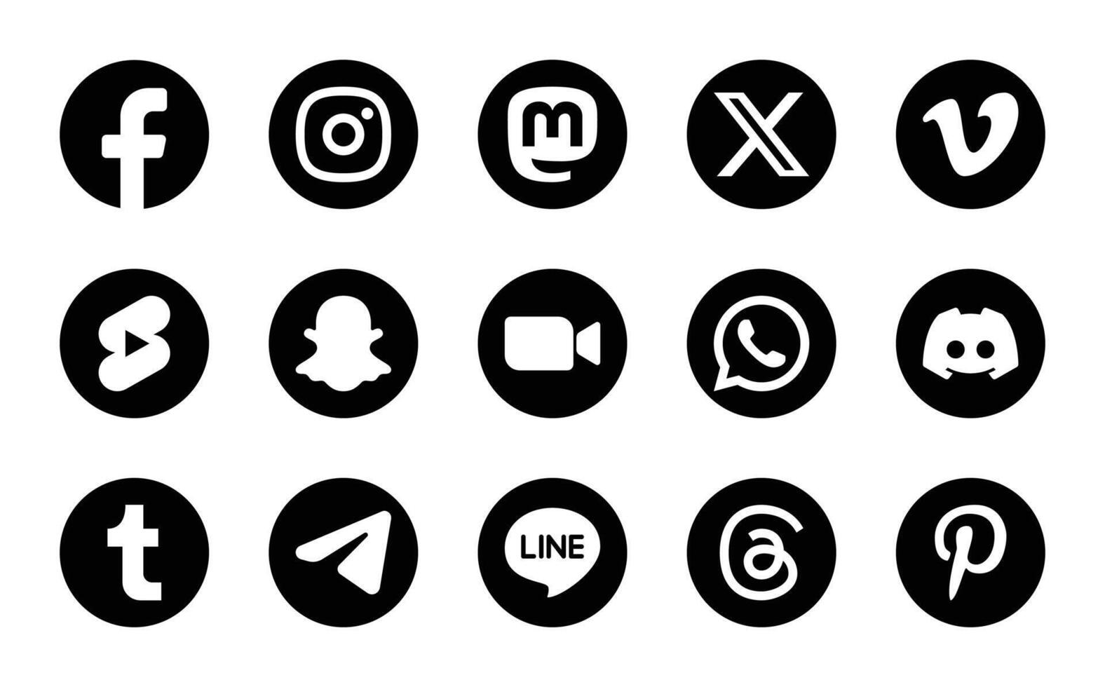Social Media Logos Icon Set vector