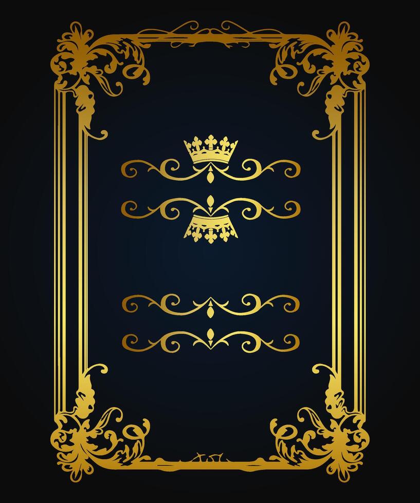 Luxury frame design card design antique luxury vintage. Fashionable frame template. Set of gorgeous foreheads. vector