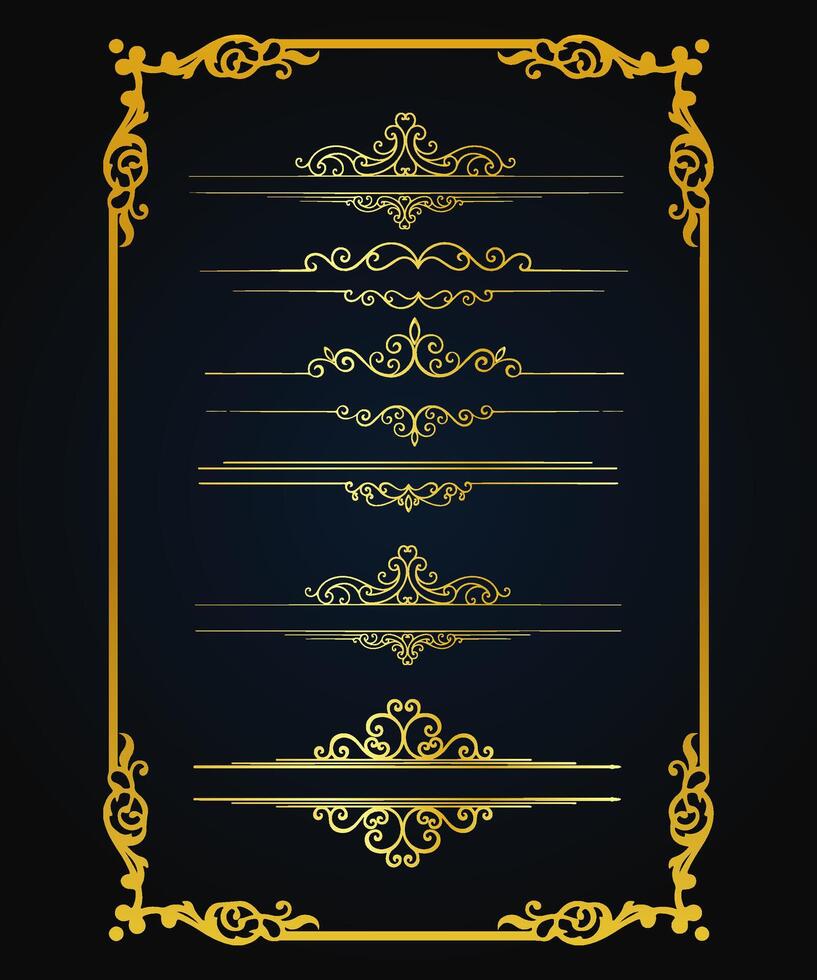 Luxury frame design card design antique luxury vintage. Fashionable frame. Set of gorgeous foreheads. vector