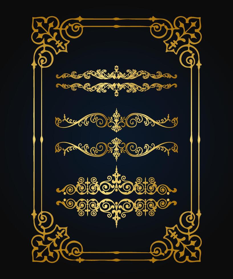 Luxury frame design card design antique luxury vintage. Fashionable frame template. Set of gorgeous foreheads. vector