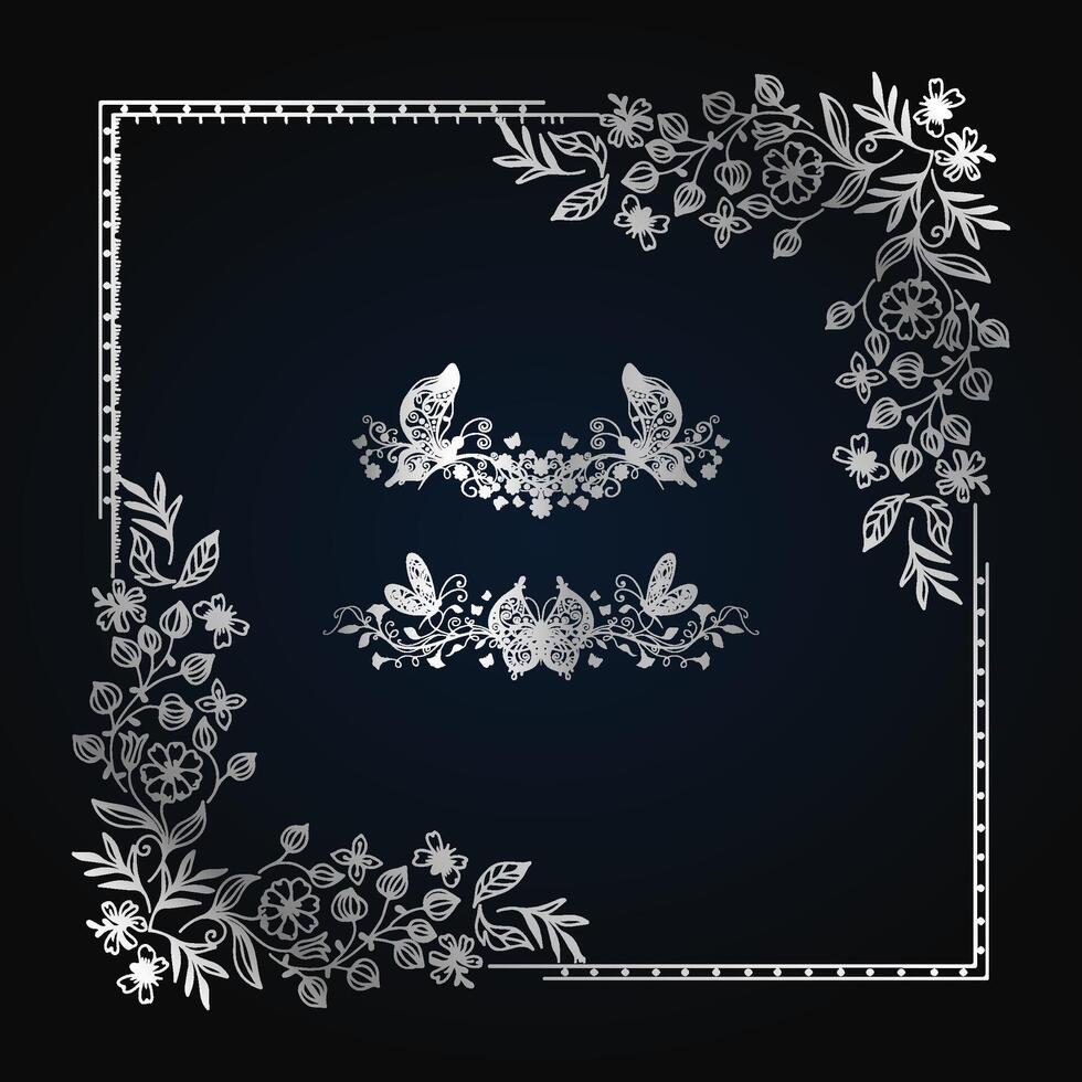 Luxury frame design card design antique luxury vintage. Fashionable frame. Design template. Set of gorgeous foreheads.Silver colour. vector