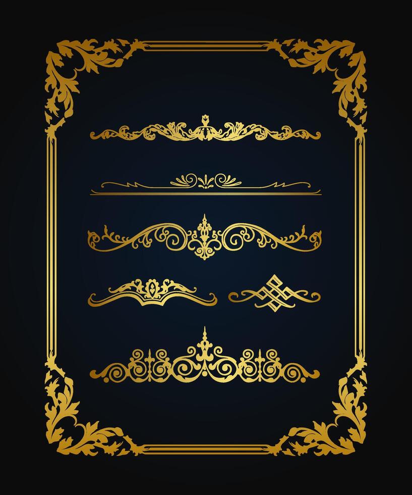 Ornament. Luxury frame design card design antique luxury vintage. Fashionable frame. Design template. Set of gorgeous foreheads. vector