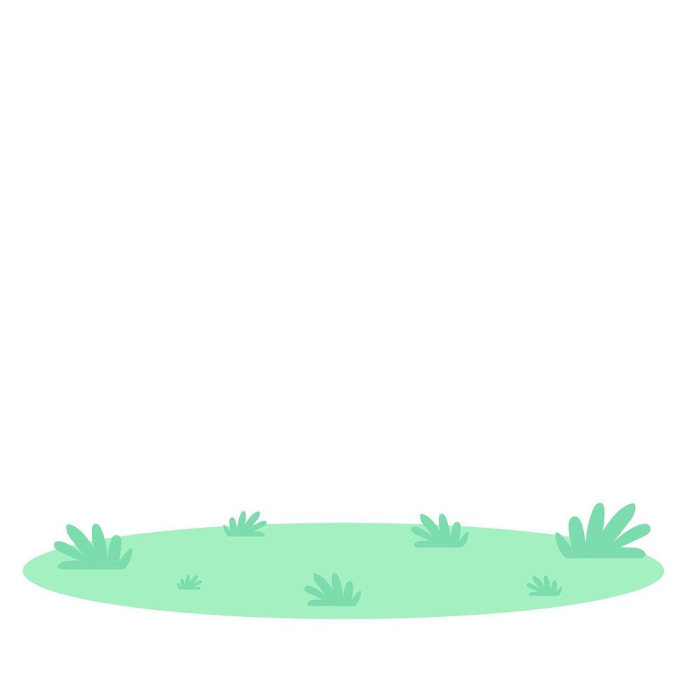 Green lawn. Vector illustration for children