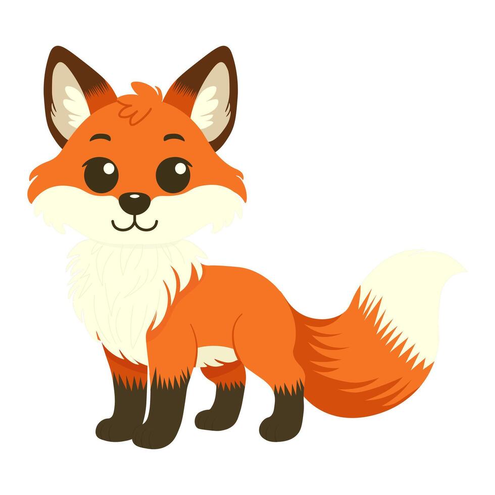 Cute fox. Vector baby illustration