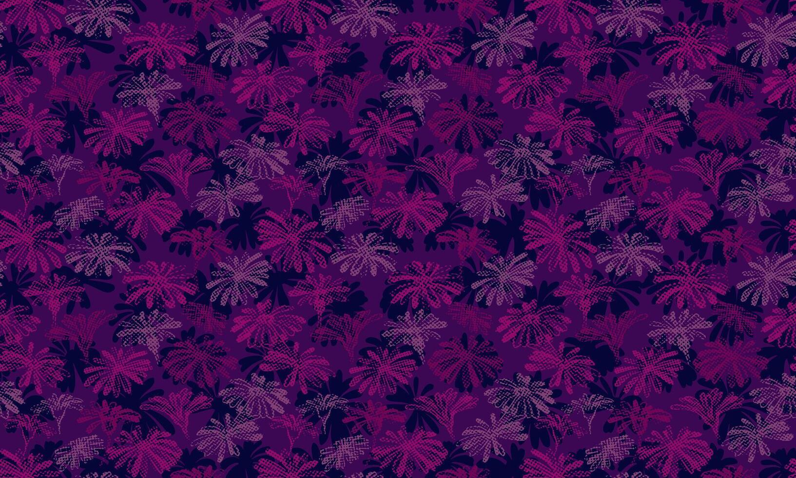 vibrante borgoña siluetas forma flores sin costura modelo en un oscuro púrpura antecedentes. vector mano dibujado bosquejo. cepillo texturizado floral impresión. modelo para textil, superficie diseño, tela, Moda