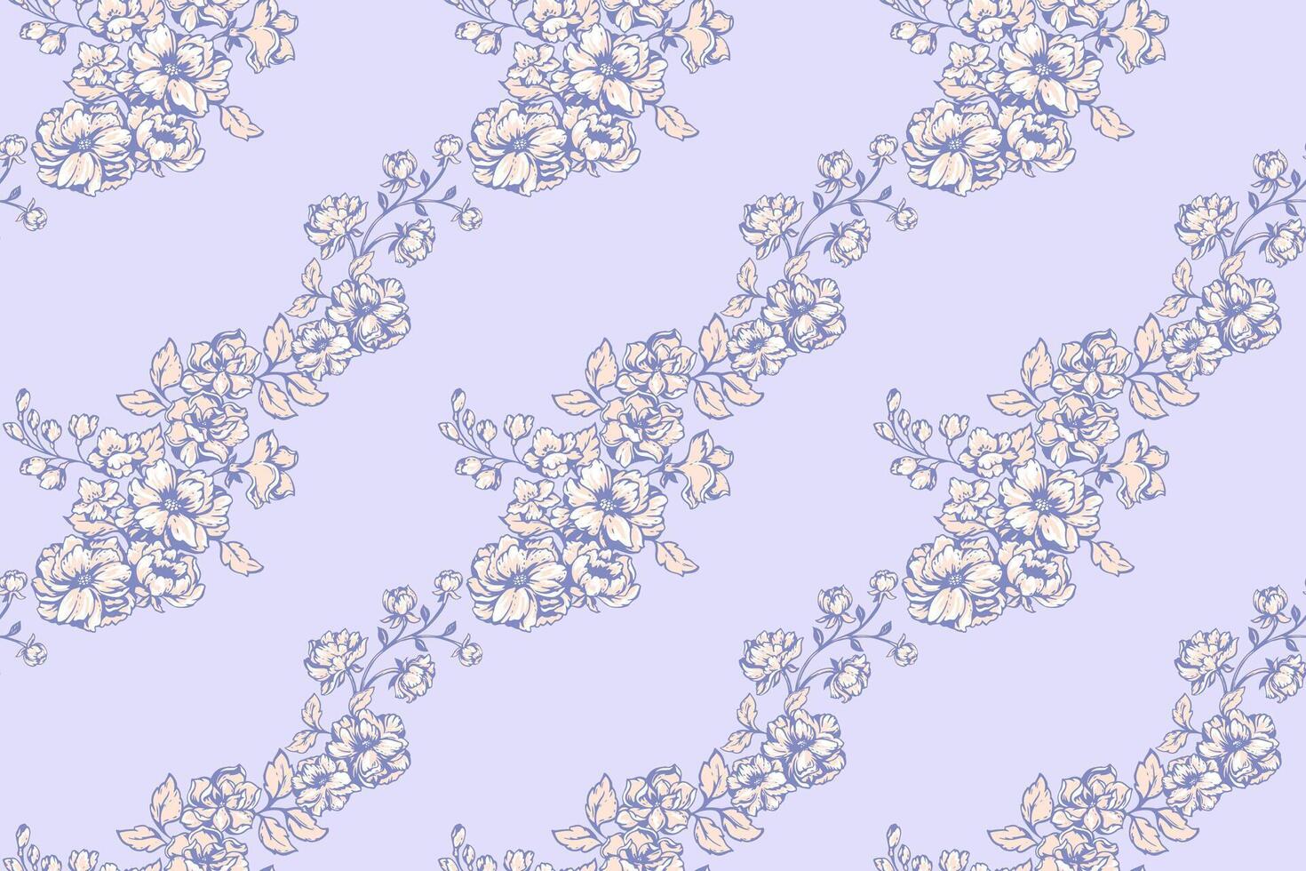 sin costura modelo entrelazando elegancia floreciente ramas flores monótono ligero pastel floral antecedentes. vector mano dibujado abstracto, artístico flor. modelo para diseño, textil, moda, impresión