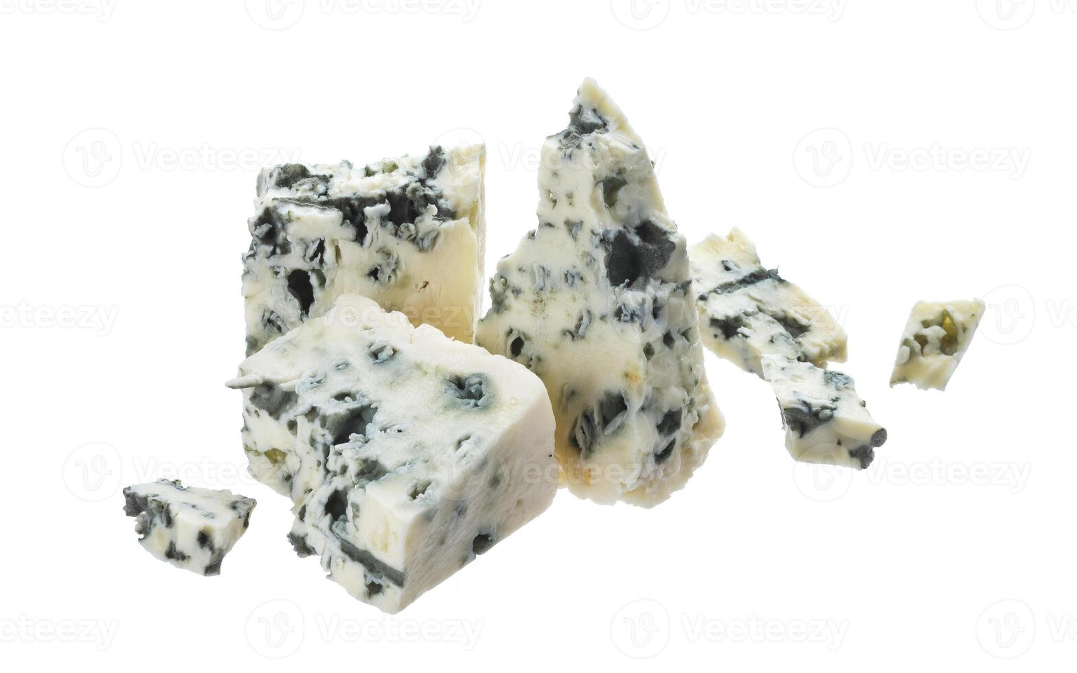 Blue cheese isolated on white background with clipping path photo