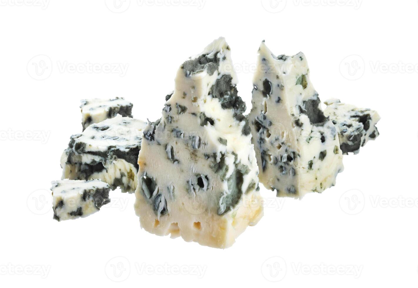 Blue cheese isolated on white background with clipping path photo
