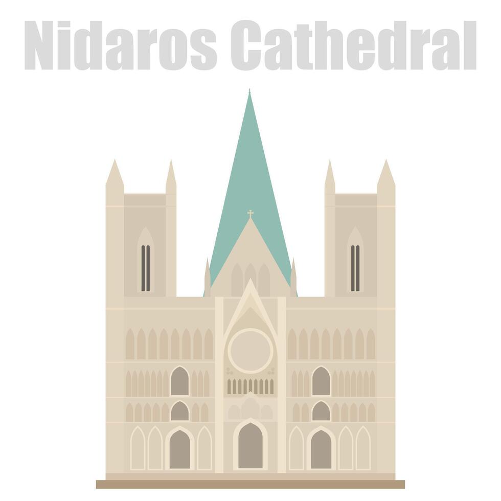 plano vector ilustración, nidaros catedral. Noruega país símbolo.