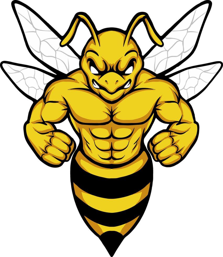avispón abeja mascota logo aislado vector