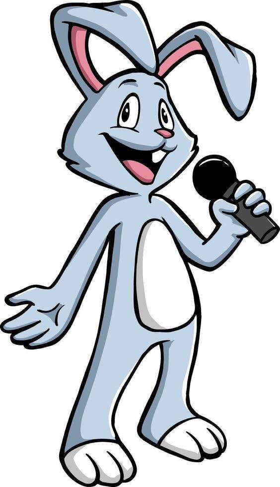 rabbit sing mascot cartoon isolated vector