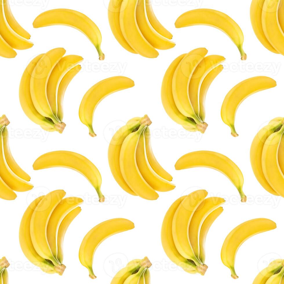 Seamless pattern with bananas isolated on white background, with clipping path photo