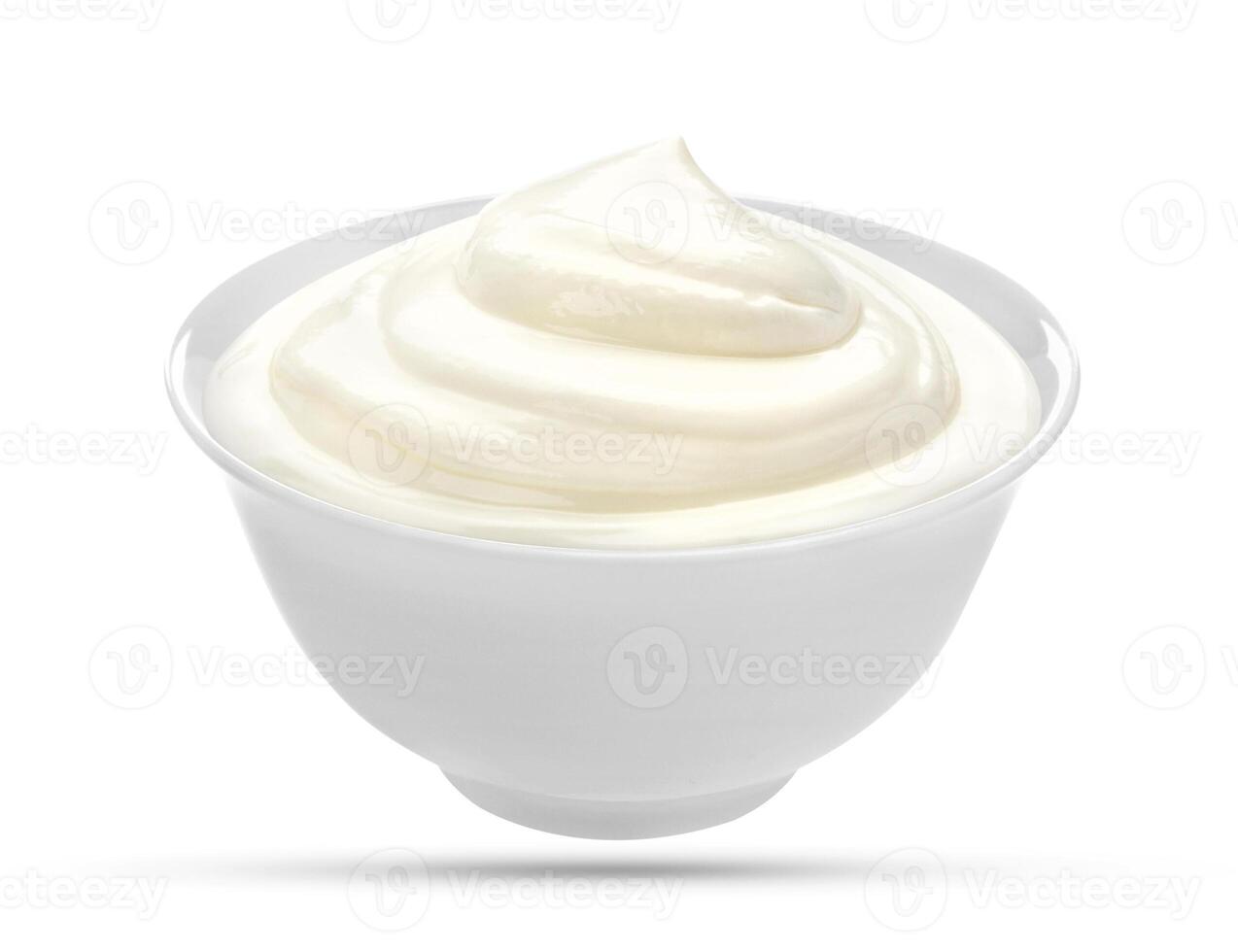 Sour cream isolated on white photo