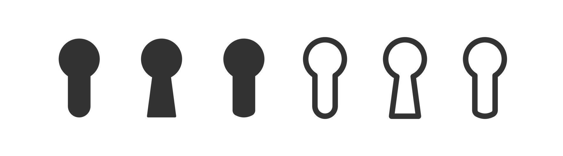 Keyhole icon. Lock sign. Padlock symbol. Door key protection. Vector illustration.