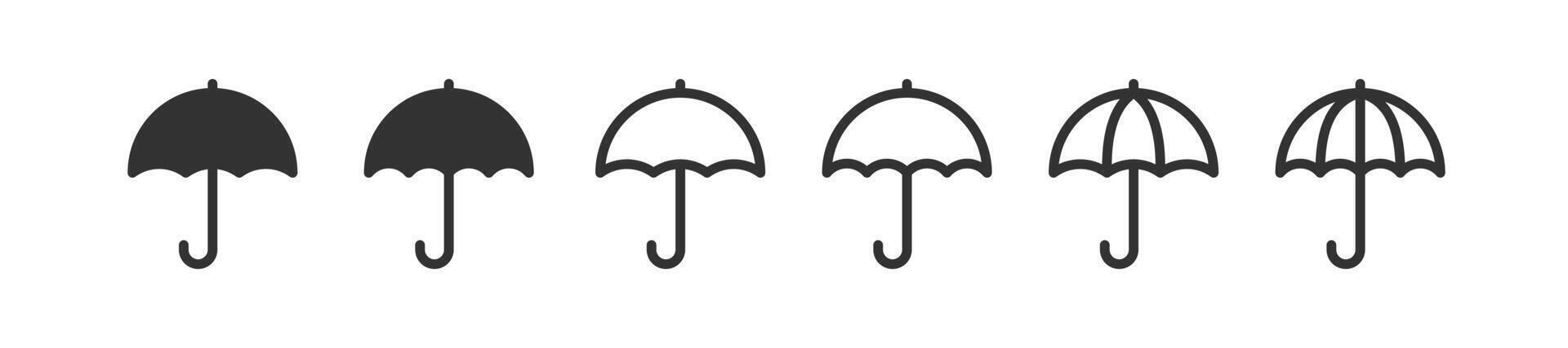 Umbrella icon. Rain weather sign. Waterdrop protect. Season parasol element. Water protect. Vector illustration.