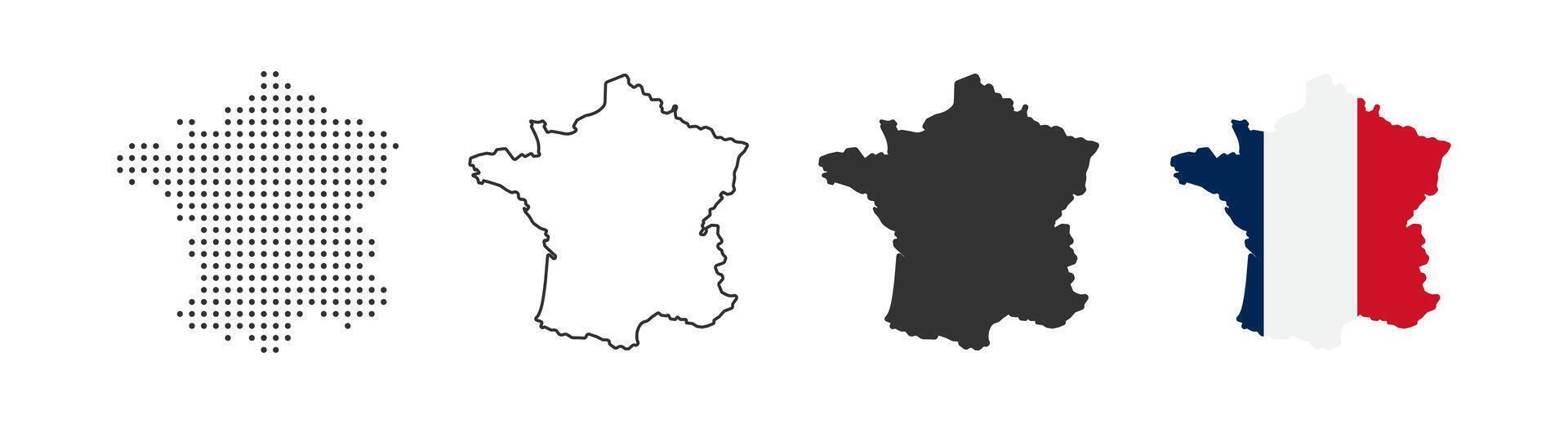 francés mapa icono. francés borde. país bandera signo. Europa geografía. vector ilustración.