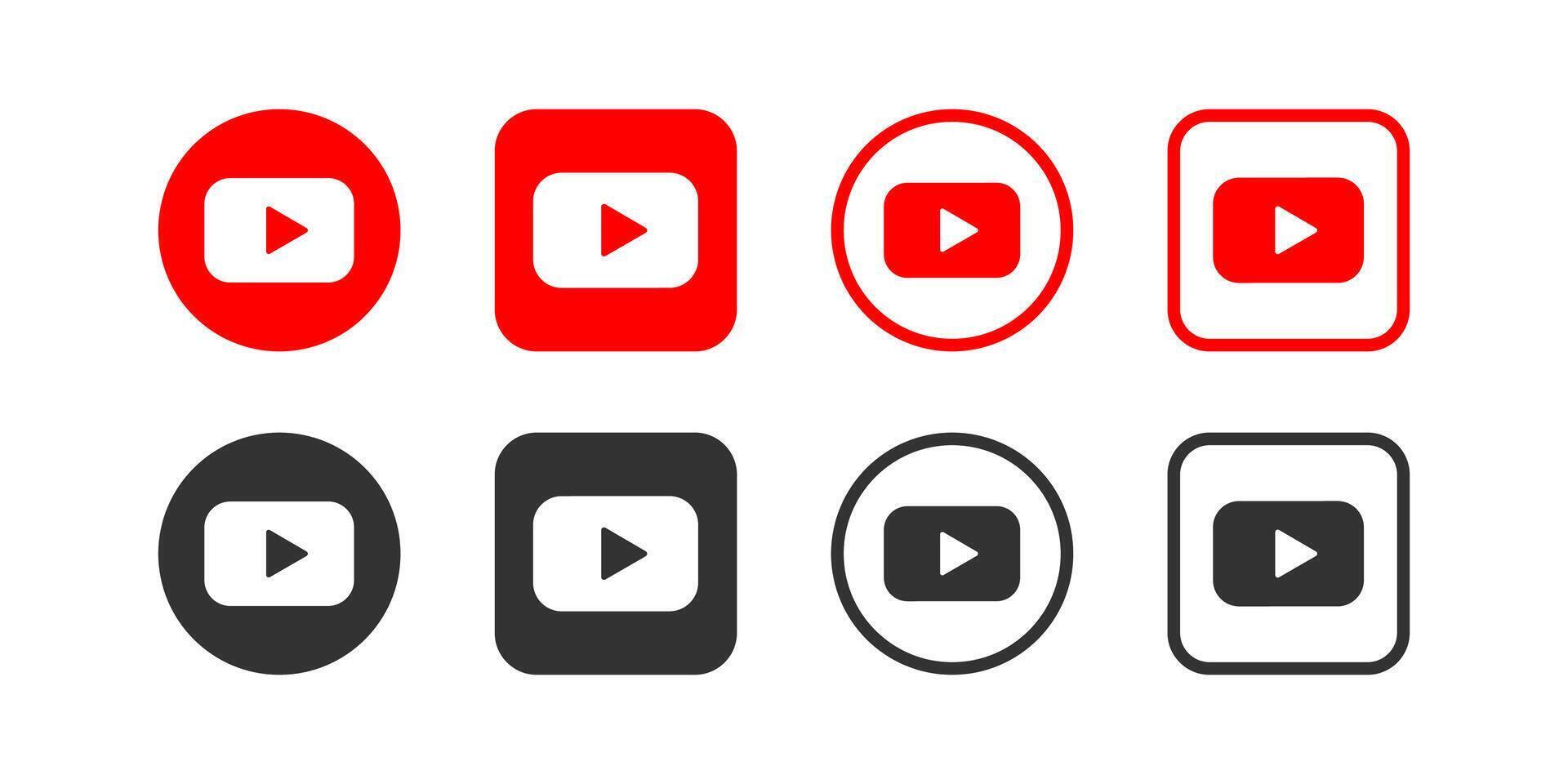 Youtube logotype. Service for video and streaming. Social media logo. Editorial vector. vector