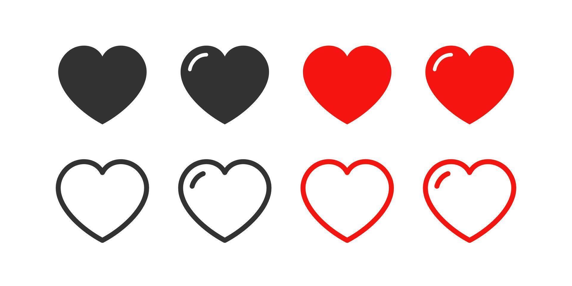 Heart icon. Love shape symbol. Valentine day. Health element. Wedding decoration. vector