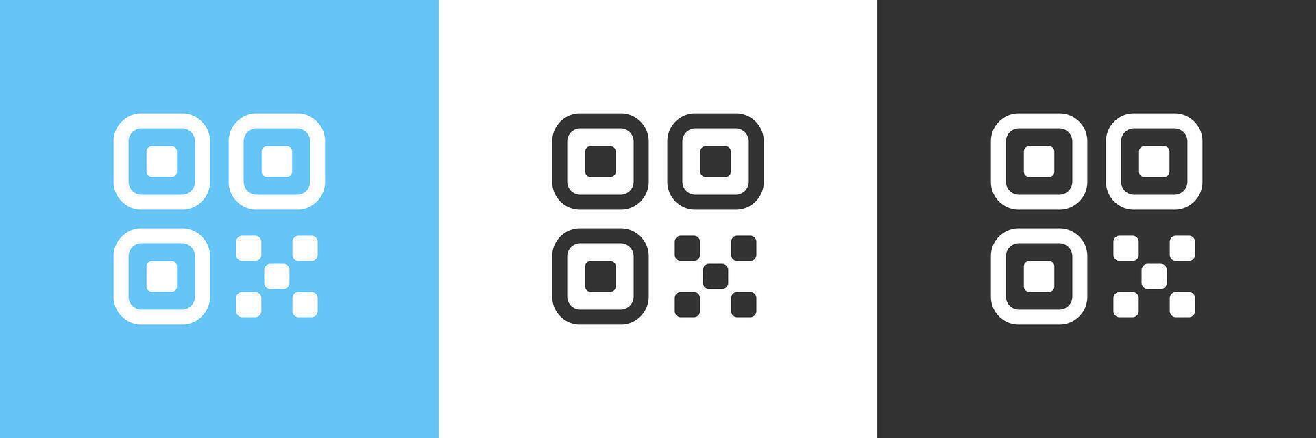 qr código icono. qr código para teléfono inteligente pago y identificación código de barras. vector ilustración.