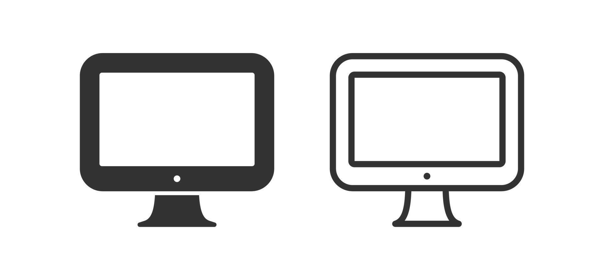 Computer monitor icon. Device screen sign. Technology display. PC monitor. Vector illustration.