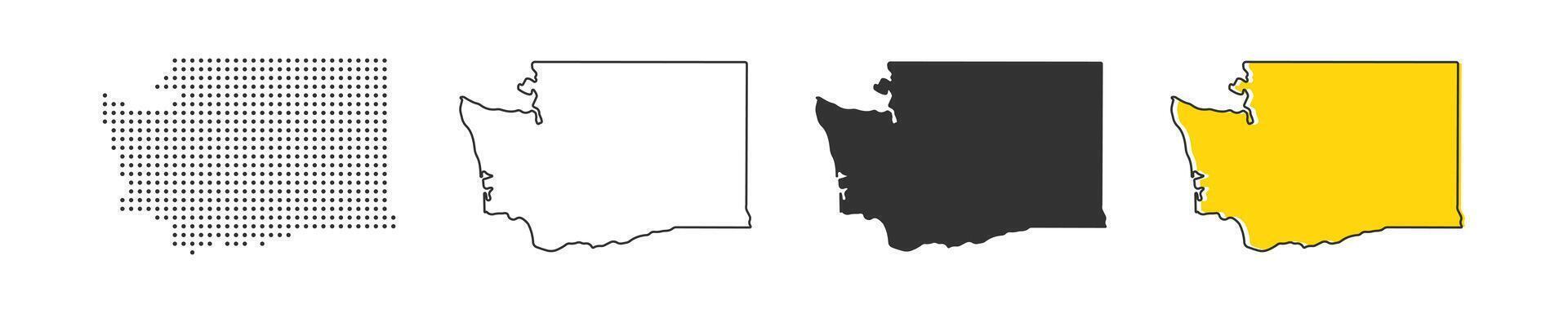 Washington estado mapa de Estados Unidos país. geografía frontera de americano ciudad. vector ilustración.