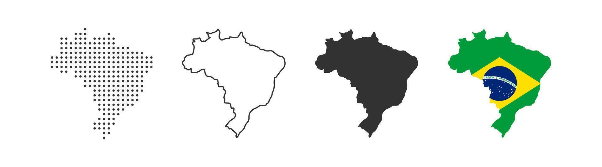 brasil mapa icono. brasilia borde. país bandera signo. Europa geografía. vector ilustración.