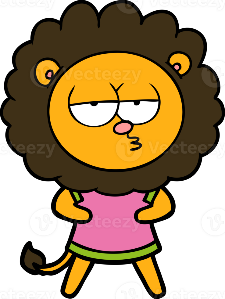 cartoon bored lion png