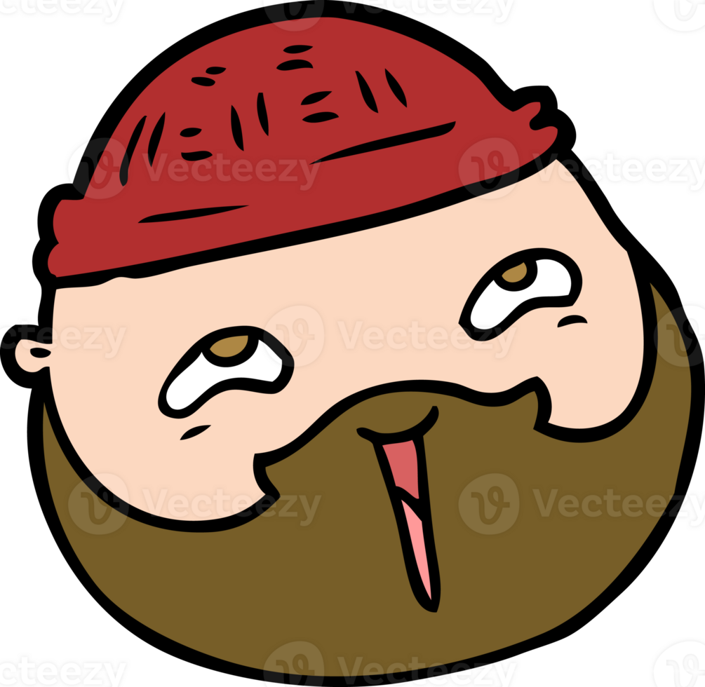 Cartoon männliches Gesicht mit Bart png