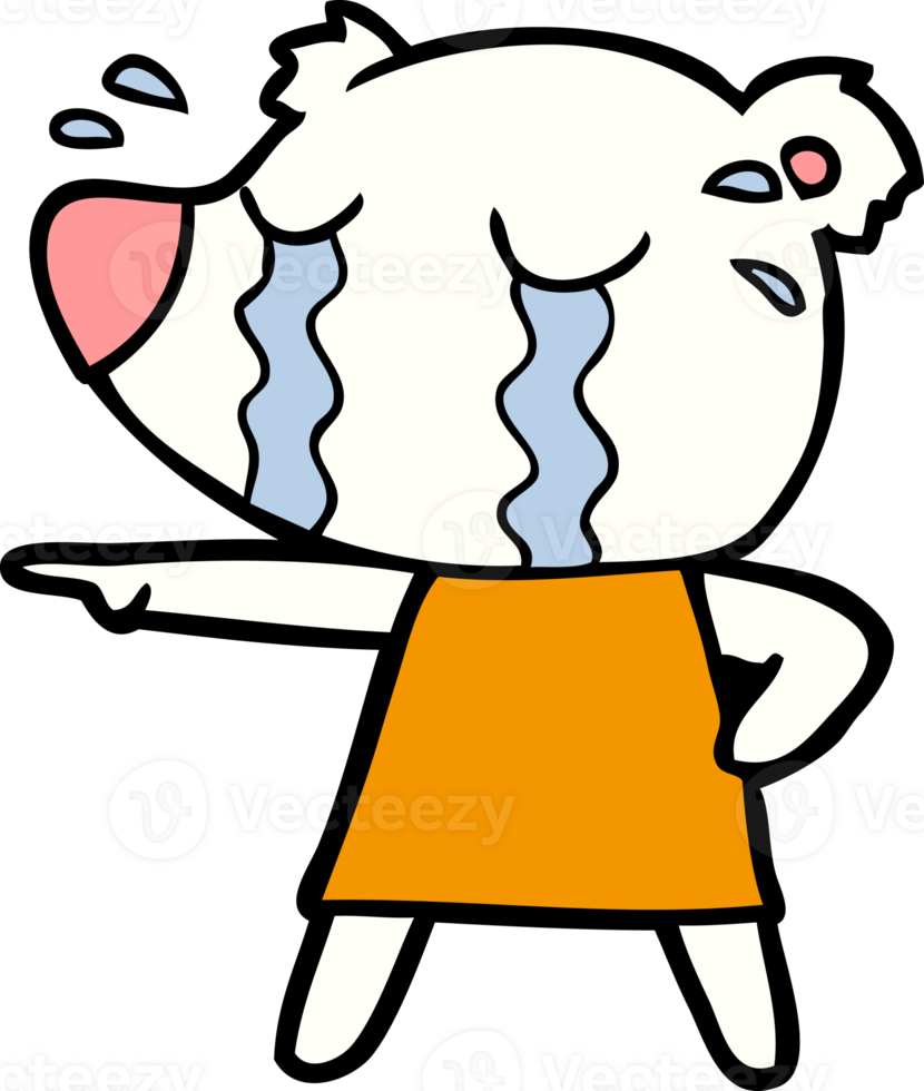 sad little polar bear cartoon png