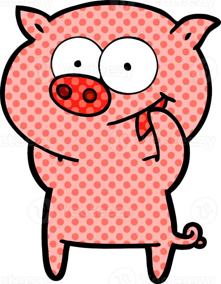 cheerful pig cartoon png