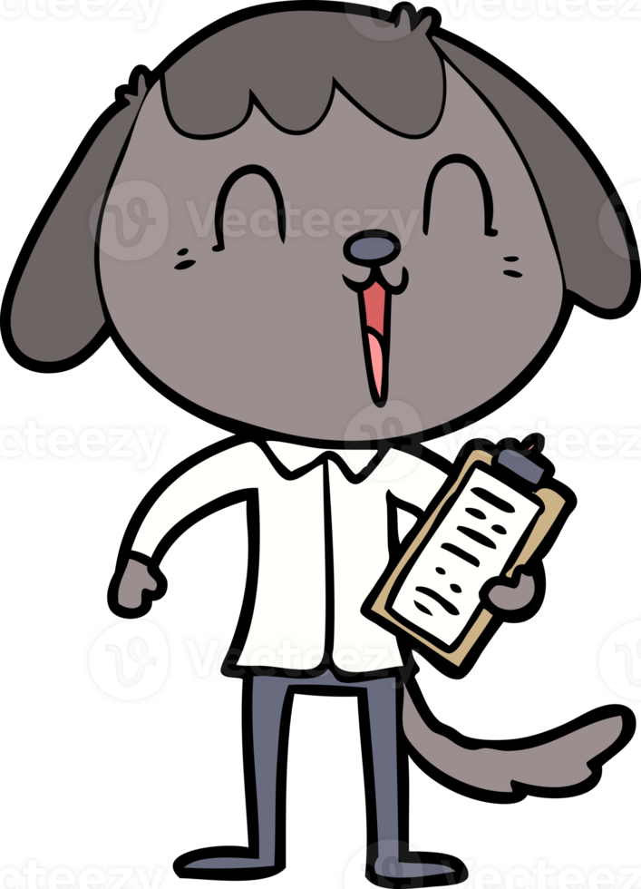 cute cartoon dog wearing office shirt png