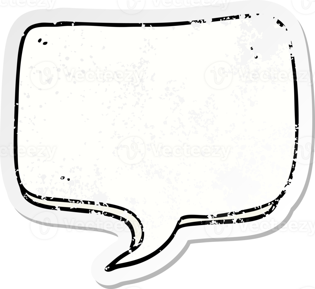 distressed sticker of a cartoon speech bubble png