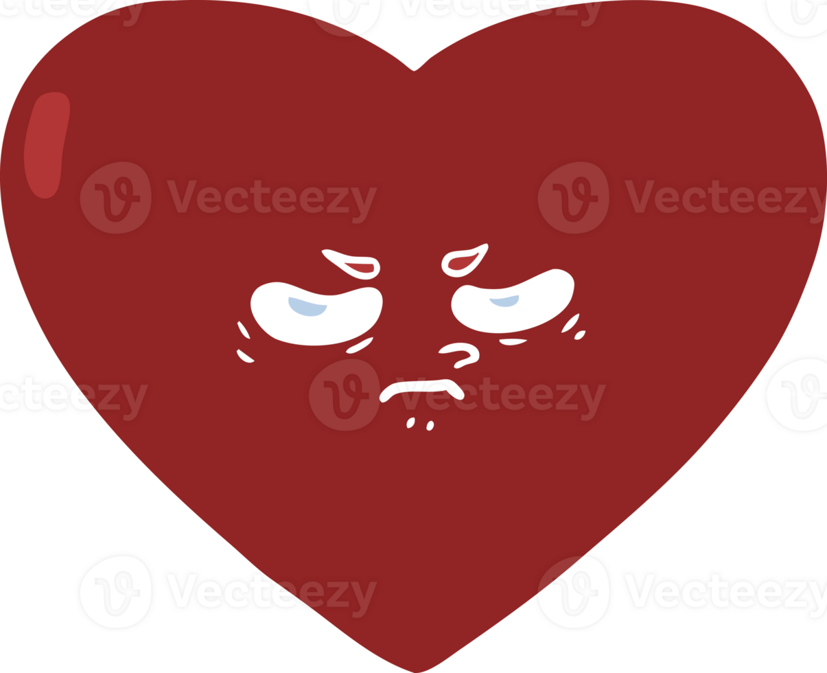 flat color style cartoon heart png