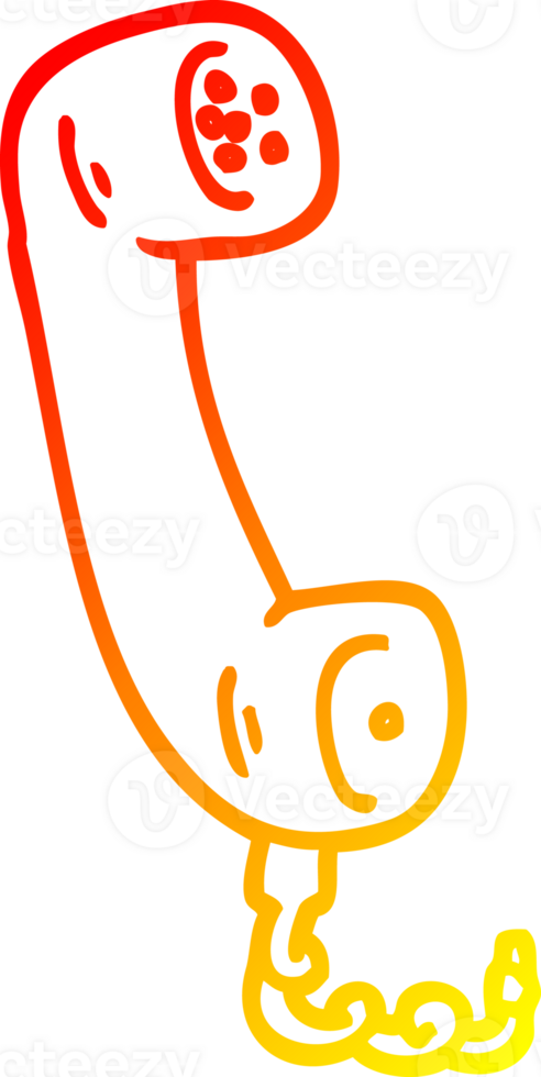 värma lutning linje teckning av en tecknad serie telefon telefonlur png
