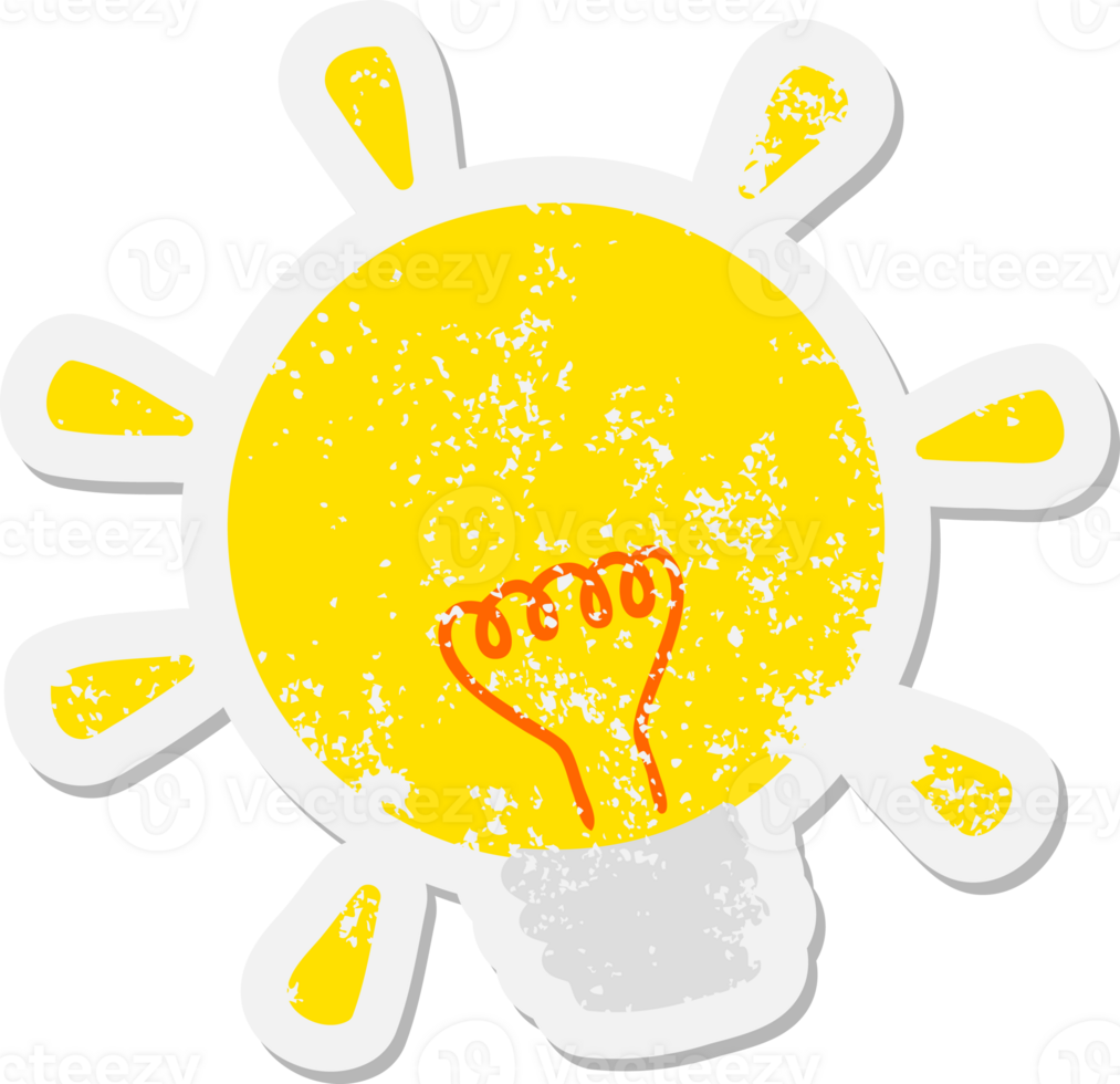 electric light bulb grunge sticker png