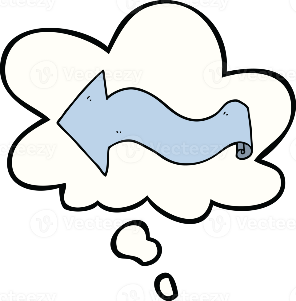 cartoon arrow with thought bubble png