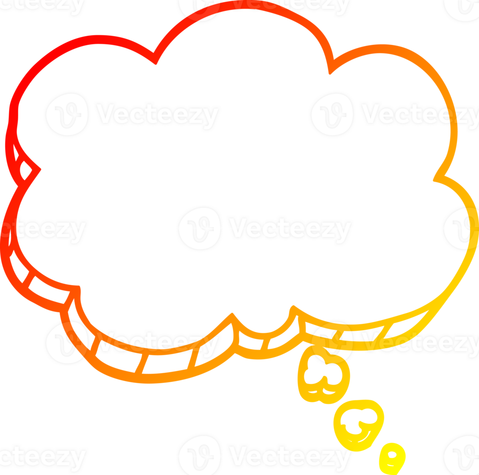 warm gradient line drawing of a cartoon expression bubble png