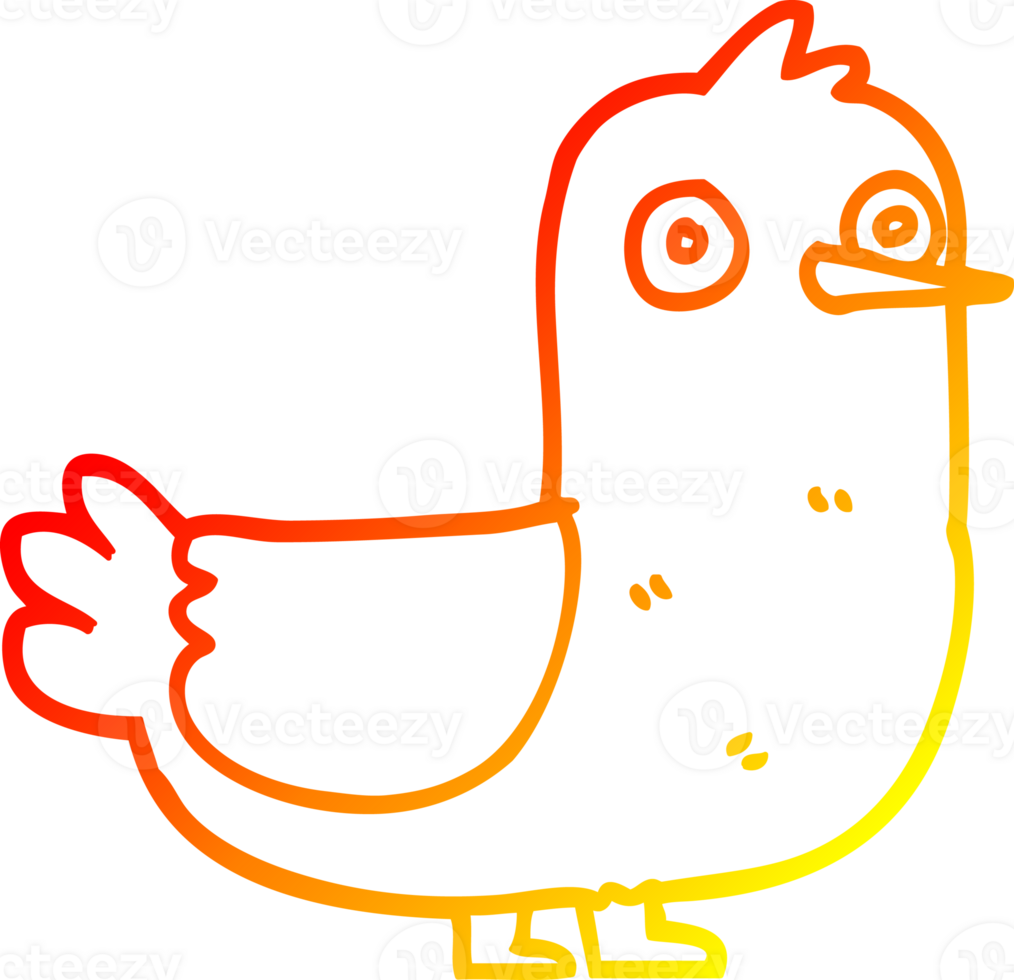 warm gradient line drawing of a cartoon seagull png