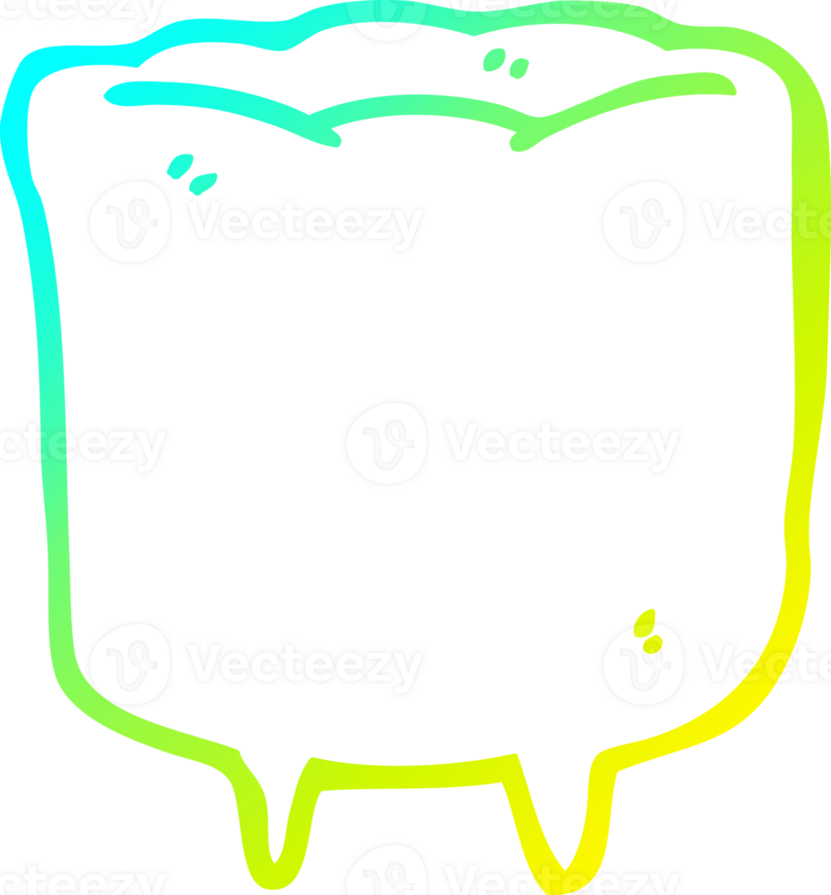 cold gradient line drawing of a cartoon tooth png