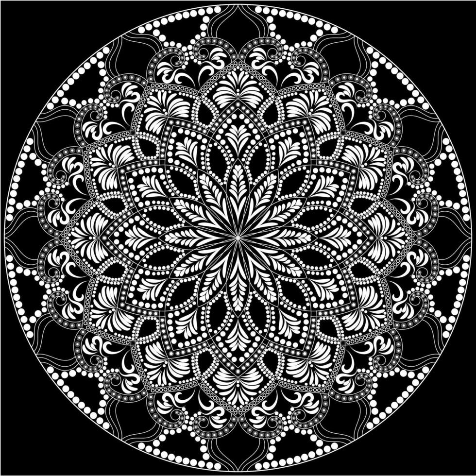 lujo mehndi alheña dibujo circular mandala modelo para tatuaje, decoración prima producto póster o cuadro. decorativo ornamento en étnico oriental estilo. contorno garabatear mano dibujar ilustración vector