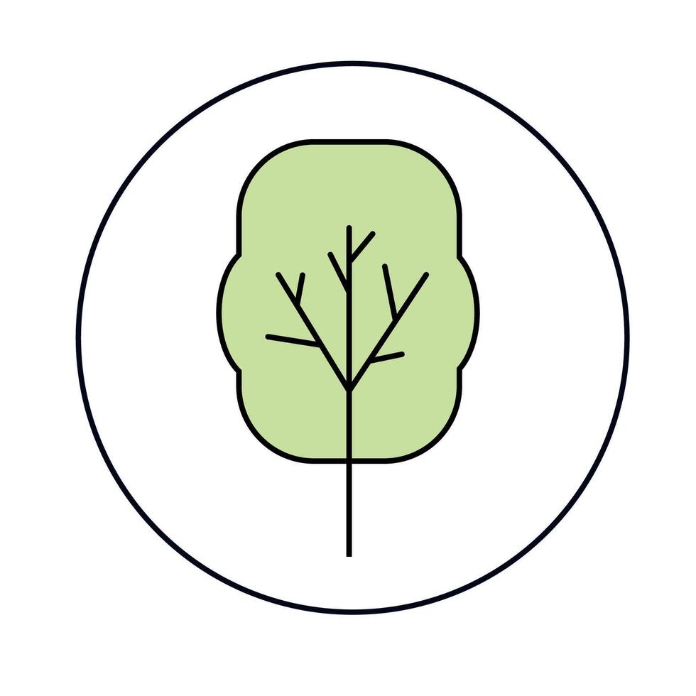 Tree. Linear color vector icon.